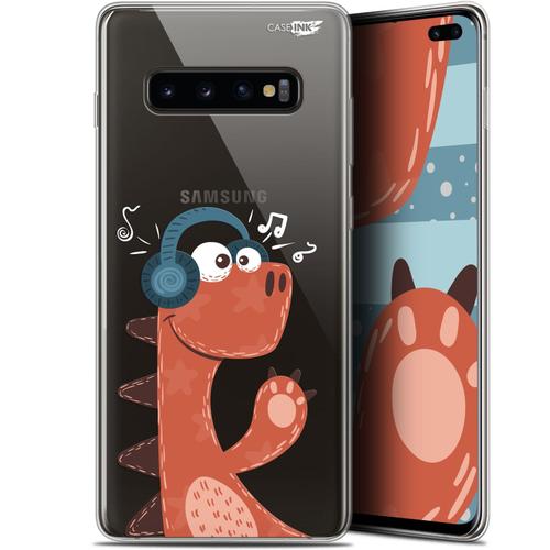 Caseink Coque Pour Samsung Galaxy S10+ (6.4 ) Gel Hd [ Nouvelle Collection - Souple - Antichoc - Imprimé En France] Sketchy Dinausaure