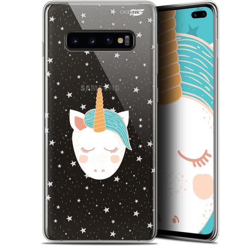 Caseink Coque Pour Samsung Galaxy S10+ (6.4 ) Gel Hd [ Nouvelle Collection - Souple - Antichoc - Imprimé En France] Licorne Dors