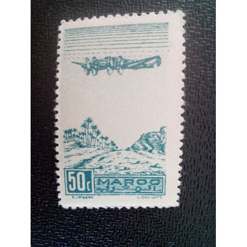 Timbre Maroc Yt Pa 50 Avion Au-Dessus Des Palmeraies 1944 ( 020512 )