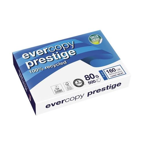 Clairefontaine Evercopy Prestige - 100 microns - blanc - A4 (210 x 297 mm) - 80 g/m² - 500 feuille(s) papier recyclé