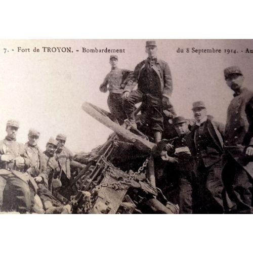 14-18 : Carte Postale De 1916 Autour D'un Canon (Fort De Troyon, Bombardement 08/09/1914)
