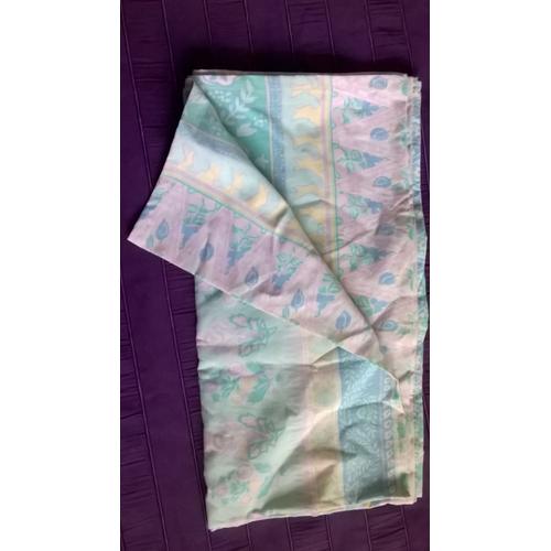 Drap Plat Pour Lit D'enfant Vert Nil Et Motif Rose Bleu Jaune