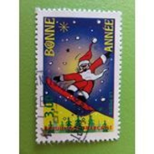 Timbre Oblitéré "Voeux 1998 - Père Noël - Violet"