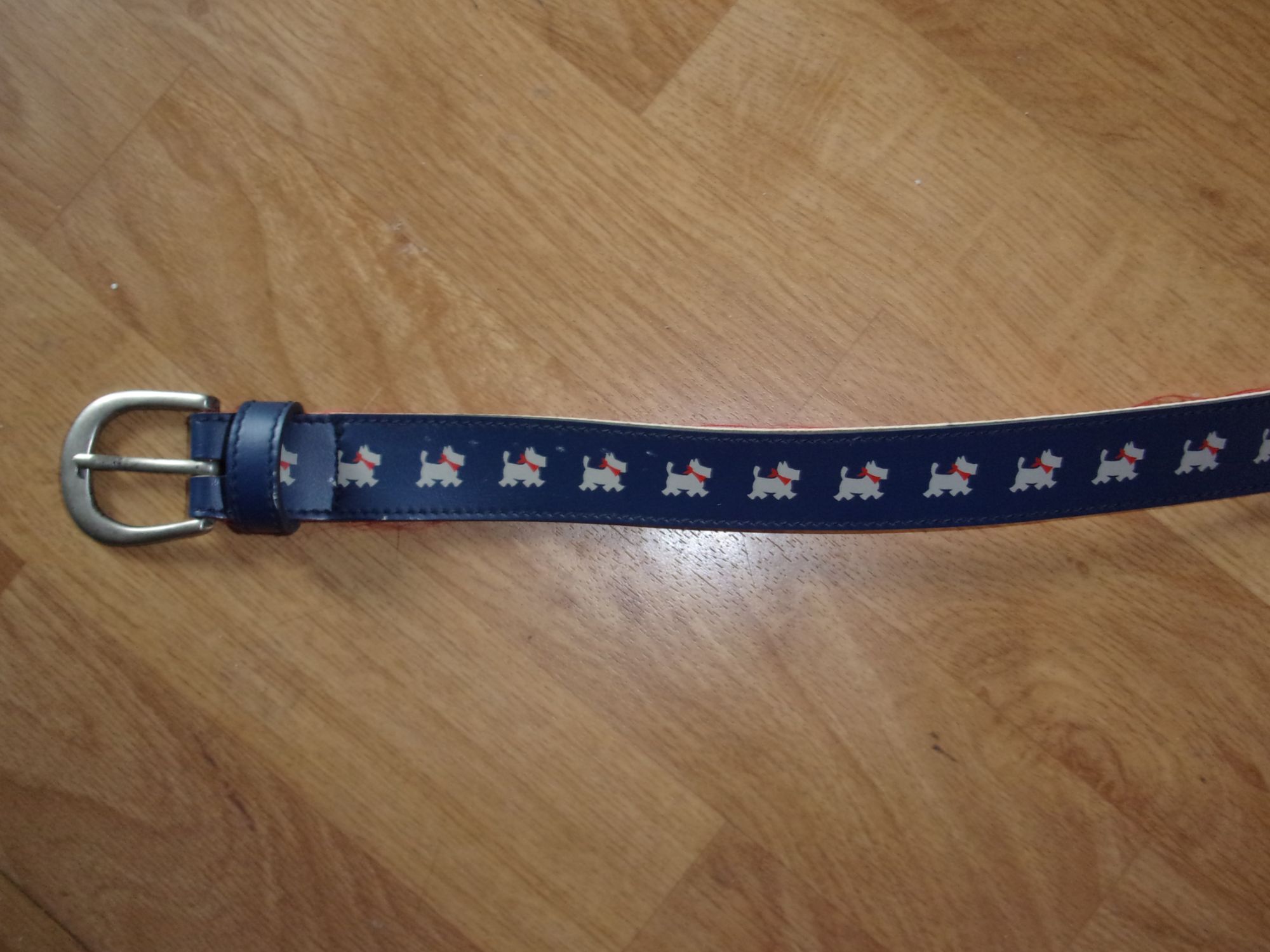 Ceinture Chipie Simili Cuir Bleu Marine Petits Chiens