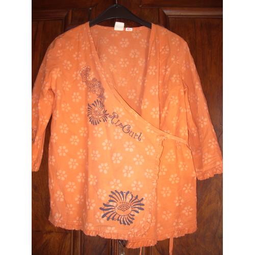 Chemise Cache-Coeur Orange Ripcurl Taille 16 Ans Superbe