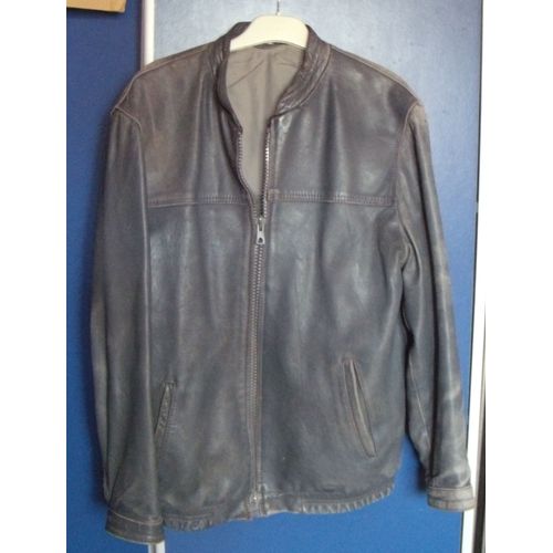 Blouson De Cuir Gris T L