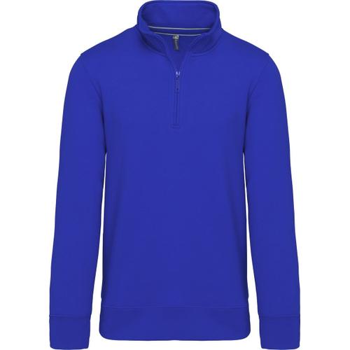 Sweat-Shirt Col Zipp? - K487 - Bleu Roi