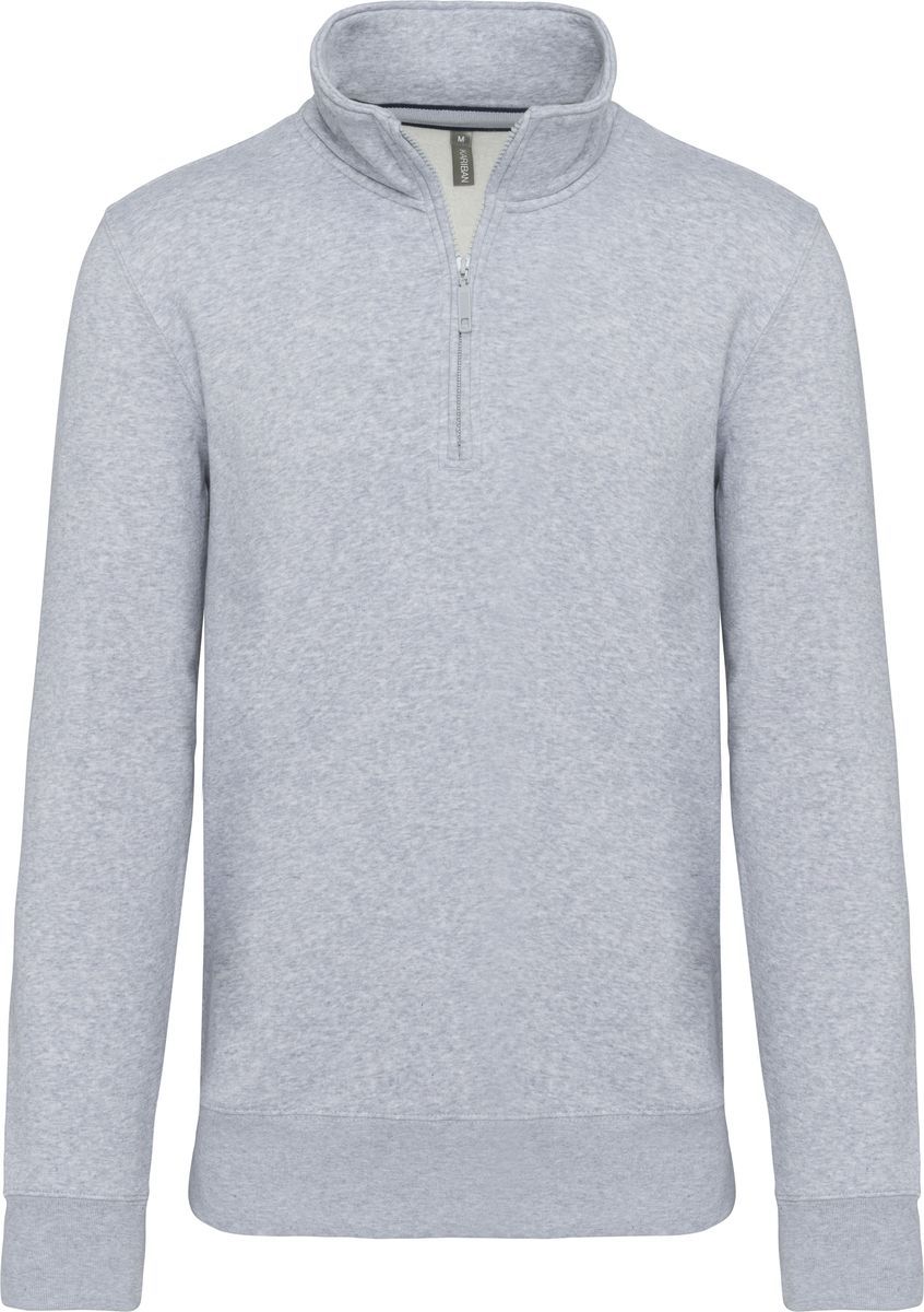 Sweat-Shirt Col Zipp? - K487 - Gris Chin?