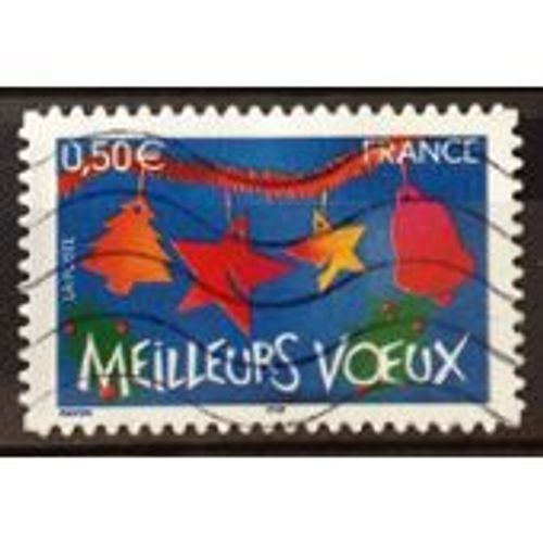 Timbre "Voeux - 2004 - Bleu Foncé"