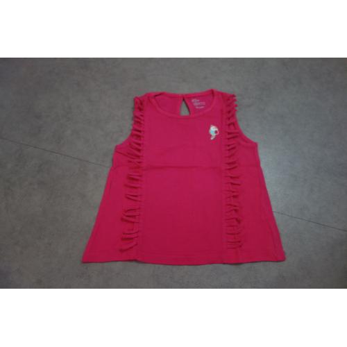 Top Sans Manche Fuchsia Franges Et Perroquet Miss Liberto - 3 Ans