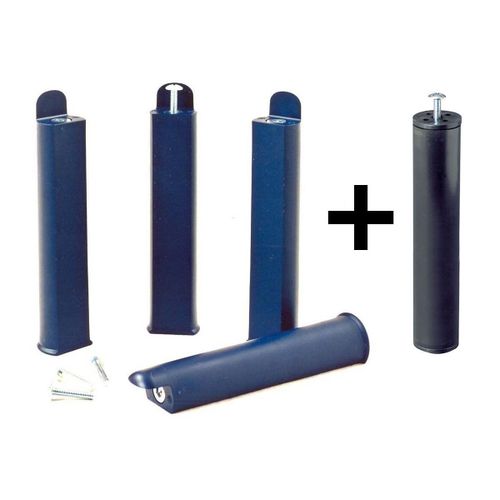 Plast - Jeu De 4 Pieds 28 Cm Bleus + Pied Central Pour Cadre À Lattes
