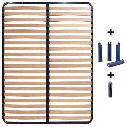 Altolattes - Pack Sommier 2x20 Lattes 160x200cm + Pieds Bleus + Pied Central