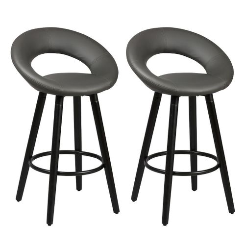 Lothar - Lot De 2 Tabourets Gris