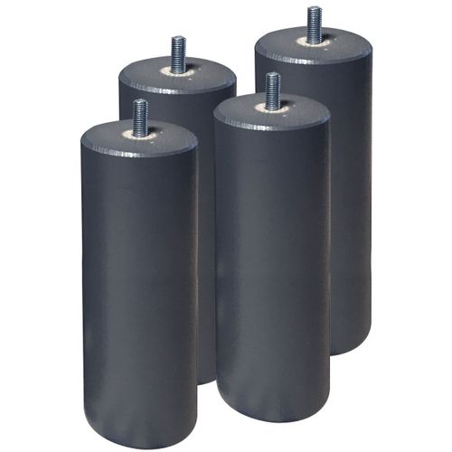Elea - Jeu De 4 Pieds 20 Cm Gris Anthracite Pour Sommier Tapissier