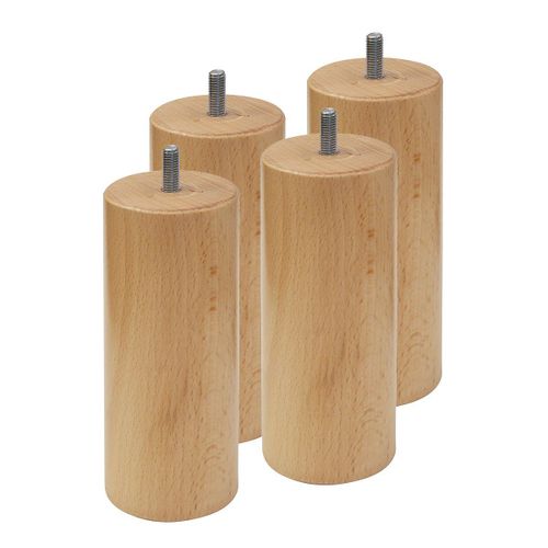 Elea - Jeu De 4 Pieds 15 Cm Naturel Pour Sommier Tapissier