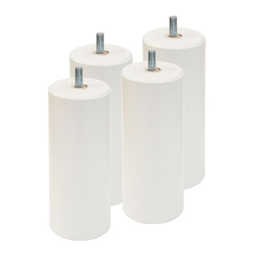 Elea - Jeu De 4 Pieds 15 Cm Blanc Pour Sommier Tapissier