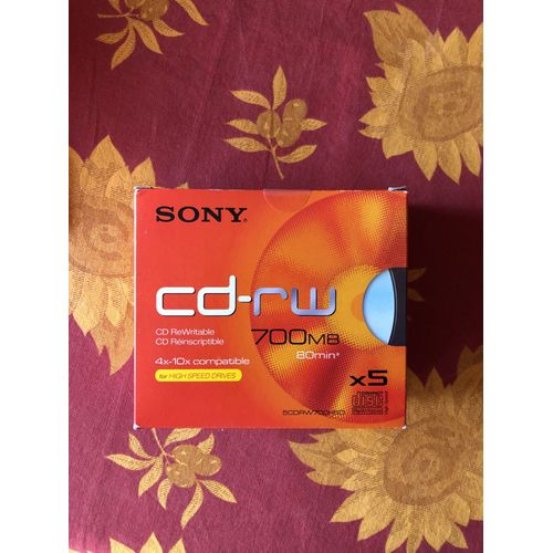 Sony CDRW700HSD - 5 x CD-RW - 700 Mo (80 min) 4x - boîtier CD