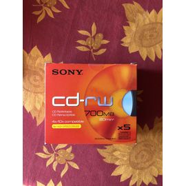 Sony CDRW700HSD - 5 x CD-RW - 700 Mo (80 min) 4x - boîtier CD