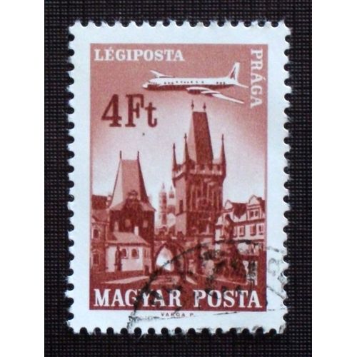Hongrie Poste Aérienne N° 288 Oblitéré De 1966 - 4fo « Avion Survolant Des Villes Diverses : Prague » - Theme Avions