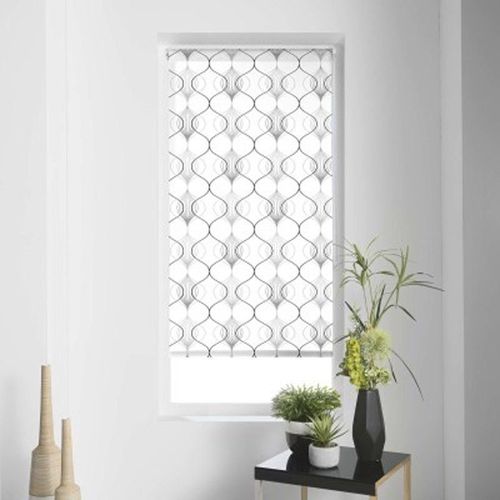 Store Enrouleur Tamisant "Lagune" 60x90cm Blanc & Gris