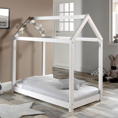 Paris Prix - Lit Enfant Design "Cabane" 70x140cm Blanc