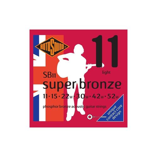 Rotosound Sb11 Super Bronze - Jeu De Cordes Phosphore Bronze Guitare Acoustique - 11-52