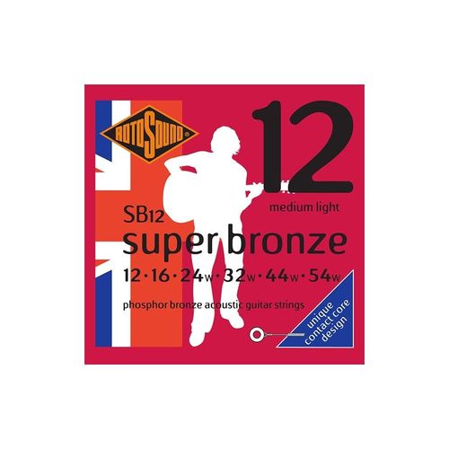 Rotosound Sb12 Super Bronze - Jeu De Cordes Phosphore Bronze Guitare Acoustique - 12-54