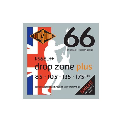 Rotosound Rs66lh+ Drop Zone Plus - Jeu De Cordes Basse - 85-175