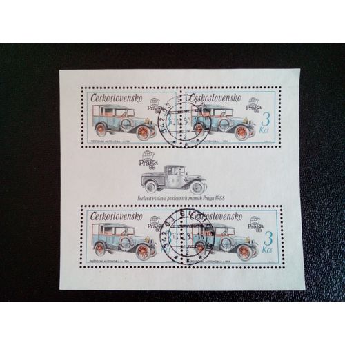 Timbre Tchécoslovaquie Yt Bf 74 Fourgon Postal, 1924 1987 ( 070512 )