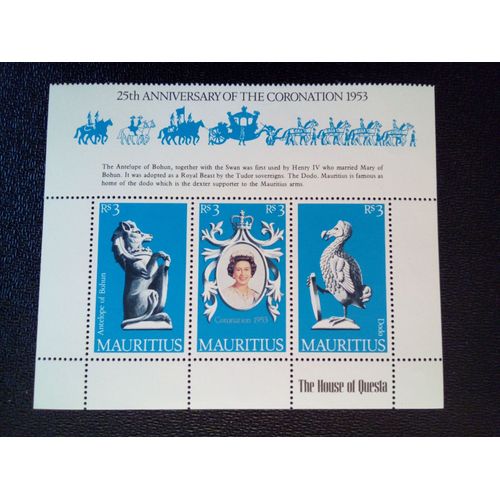 Timbre Ile Maurice M I 456-458 Anniversaire Du Couronnement De La Reine. 1978 ( 070512 )