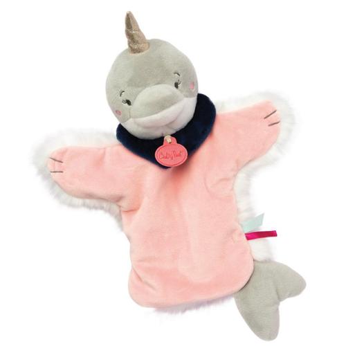 Doudou Narval Dauphin Licorne Baby Nat' Marionnette Neskimos Babynat Blanc Rose Gris Peluche Jouet Eveil Bebe Love