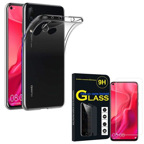 Coque Silicone Pour Huawei Nova 4 6.4" Gel Ultraslim Et Ajustement Parfait - Transparent+ 1 Film Verre Trempé