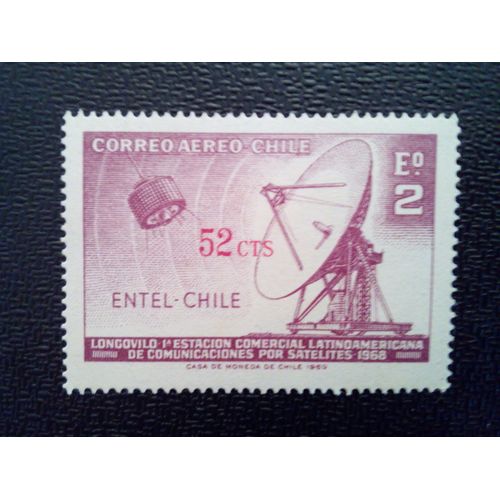 Timbre Chili Yt Pa 255 Entel 1er Satellite Commercial 1969 ( 080512 )