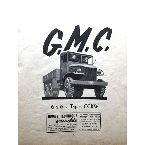 Revue Technique Automobile G.M.C. Types Cckw 0