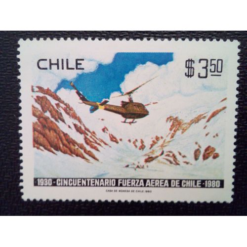 Timbre Chili Yt 535 Hélicoptère Bell Uh-1 1980 ( 080512 )