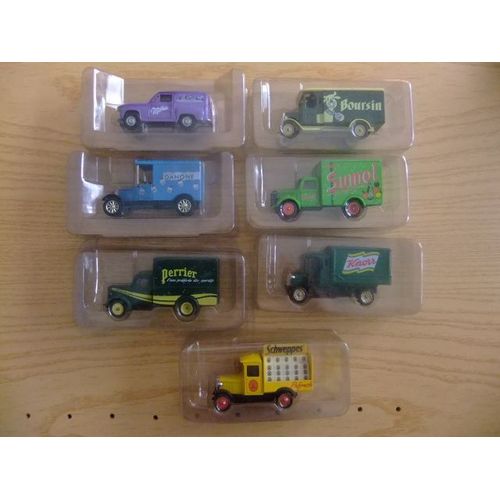 7 Camions Corgi (Métalliques) Boursin Danone Sumol Schweppes Milka Perrier Knorr-Corgi