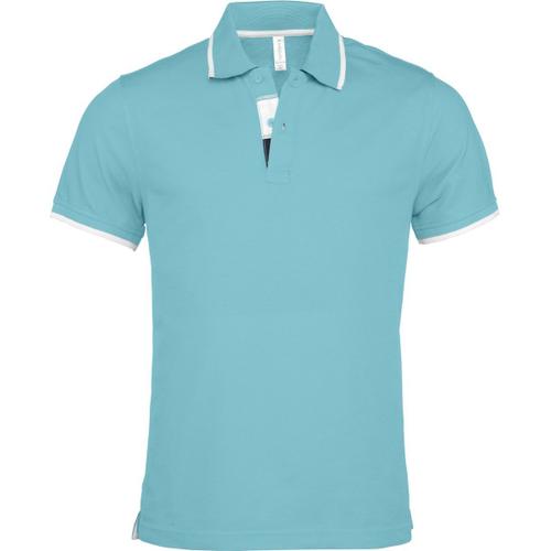 Polo Homme Inserts Contrast?S - Manches Courtes - K245 - Bleu Turquoise