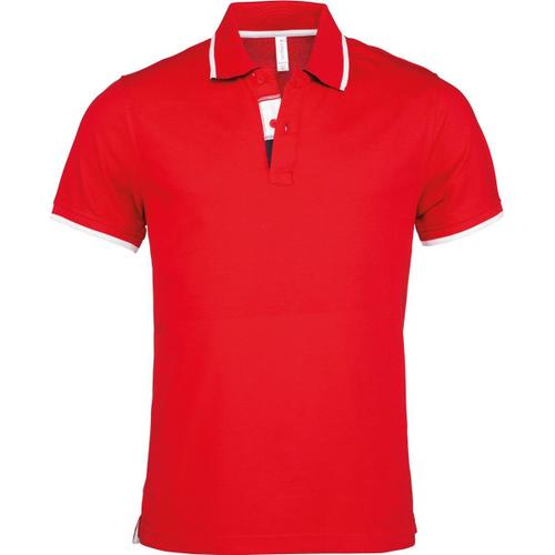 Polo Homme Inserts Contrast?S - Manches Courtes - K245 - Rouge