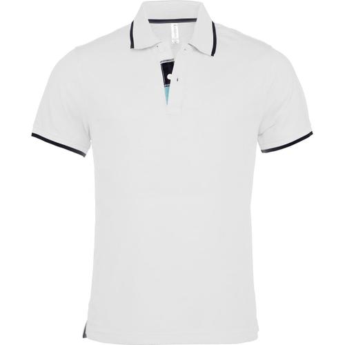 Polo Homme Inserts Contrast?S - Manches Courtes - K245 - Blanc