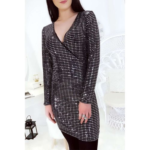 Miss Wear Line - Robe Argenté À Paillette Croisé