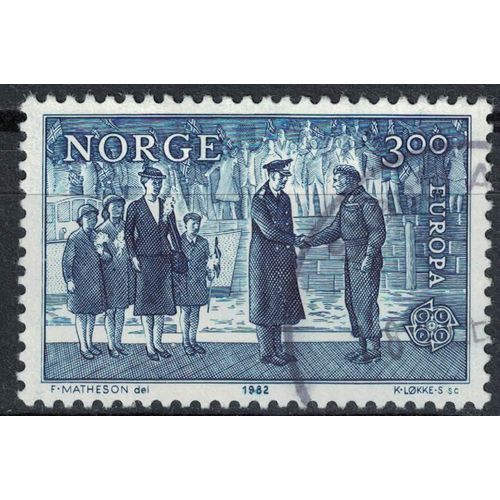 Norvege Oblitération Ronde Used Stamp Europa Poignée De Main 1982