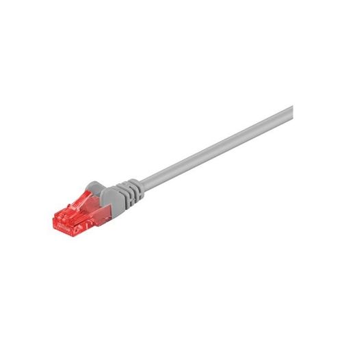 goobay - Cordon de raccordement - RJ-45 (M) pour RJ-45 (M) - 3 m - UTP - CAT 6 - sans halogène, verrouillé, rond, sans crochet - gris