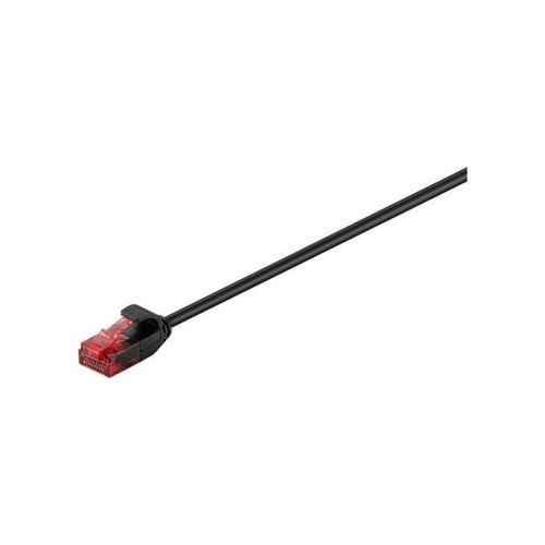 goobay - Cordon de raccordement - RJ-45 (M) pour RJ-45 (M) - 15 m - UTP - CAT 6 - moulé, sans crochet - noir