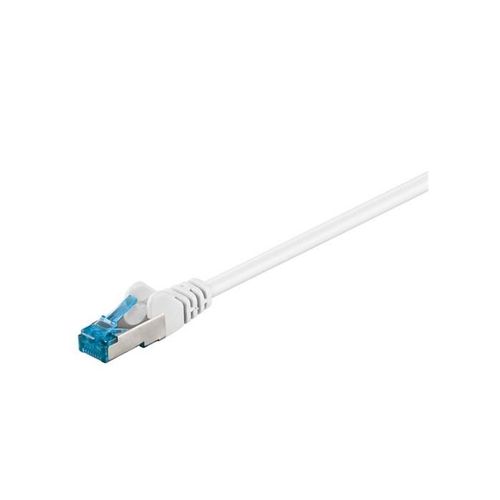 goobay - Cordon de raccordement - RJ-45 (M) pour RJ-45 (M) - 50 m - SFTP, PiMF - CAT 6a - sans halogène, moulé, rond, sans crochet, bloqué - blanc