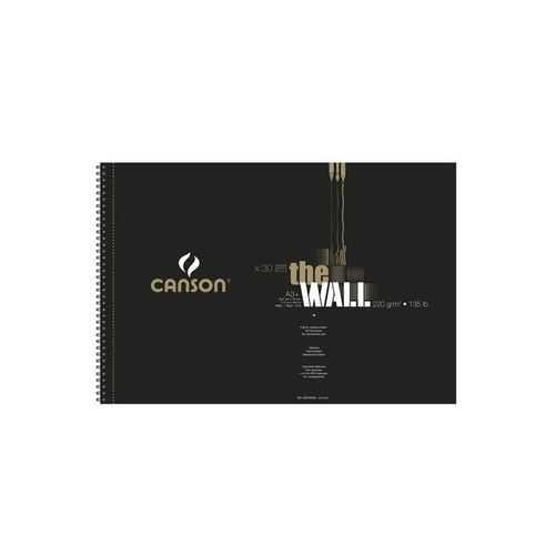 Canson Bloc 30 Feuilles Dessin Spiralé Petit Coté "The Wall" A3 220 G Blanc