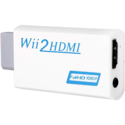 Wii To Hdmi Converter, Adaptateur Wii Vers Hdmi Adaptateur Convertisseur Hd 720p/1080p Avec Sortie Audio 3,5 Mm Sortie Audio Vidéo Pour Moniteur Wii Beamer Tv