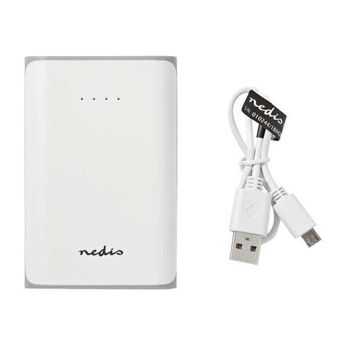 Nedis - Banque D'alimentation - 7500 Mah - 3.1 A - 2 Connecteurs De Sortie (Usb) - Blanc