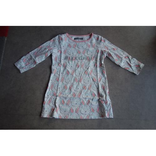 Chemise De Nuit Manches Longues Jersey "Lapins" In Extenso - 3 Ans
