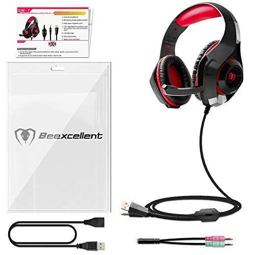 Casque V3 avec Micro et LED Casque Gamer Bruit Isolation Écouteur  Sur-Oreille Stéréo Musique pour PC/PS4/XBOXone – Rouge – Gamerszone