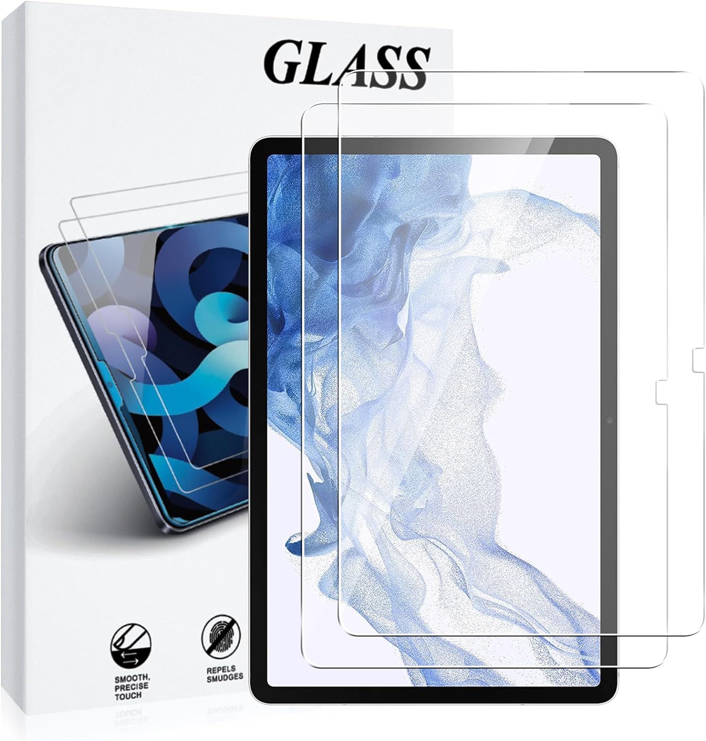 2 Pièces Protection Ecran Pour Samsung Galaxy Tab A8 10,5 Pouces, Verre Trempé Hd Clair [Sans Bulles][Dureté 9h][Antichoc Anti Rayure Vitre]